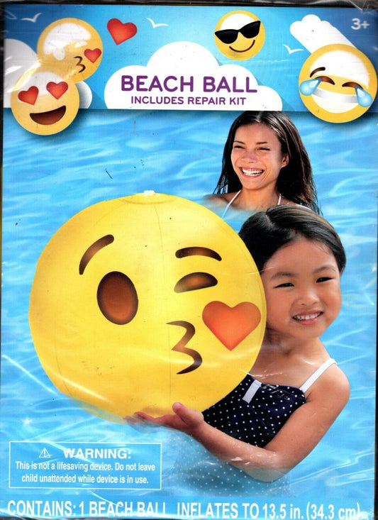 Beach Ball Includes Repair Kit - Beach Ball Inflates to 13.5in