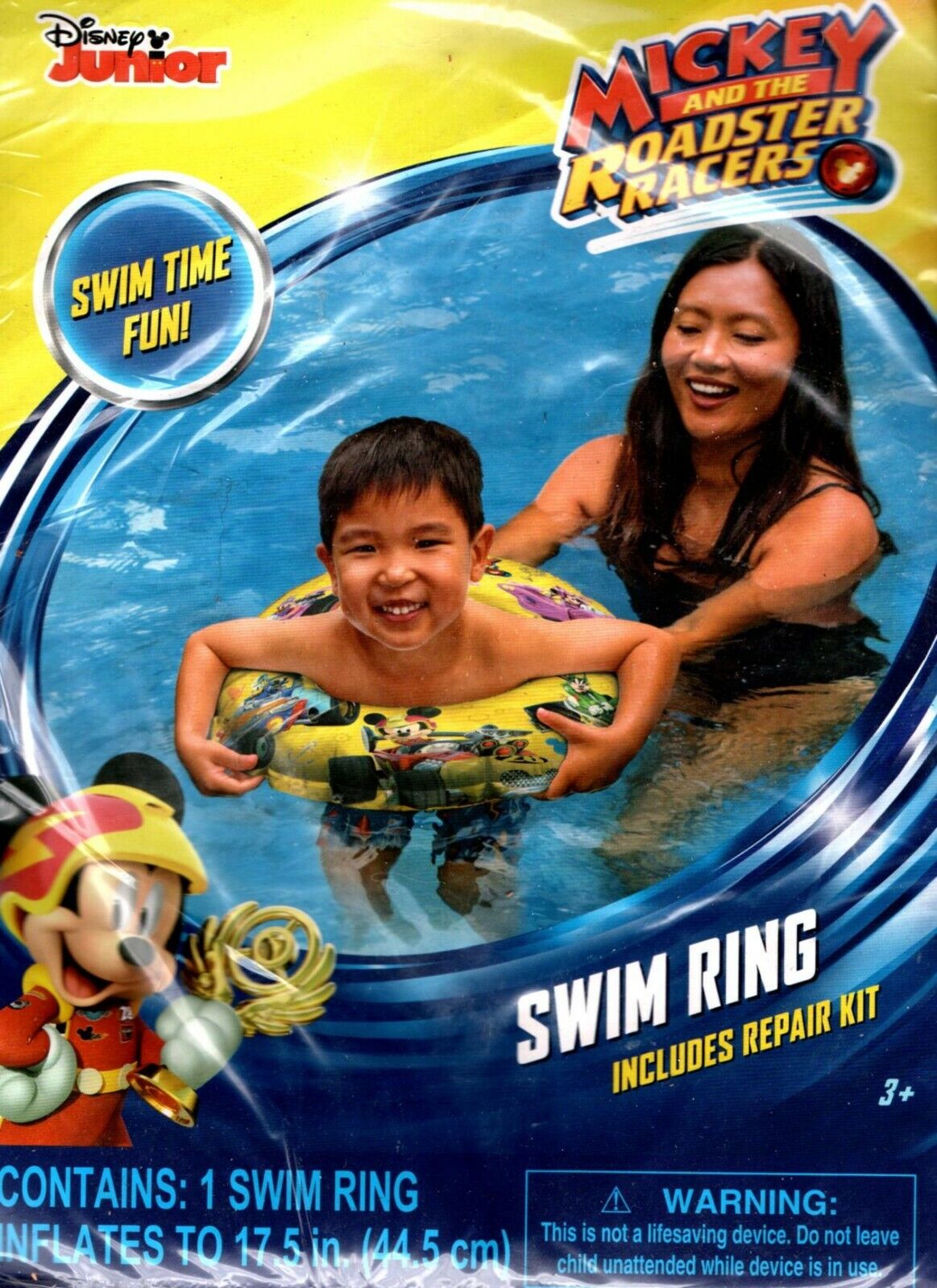 Disney Junior Mickey and the Roadster - 17.5" Swim Ring + Swim Goggles Set of 2