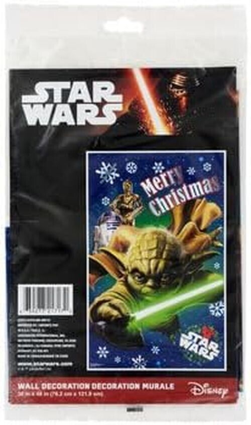 Star Wars Yoda - Large Plastic Holiday Wall Mural 30" x 48"