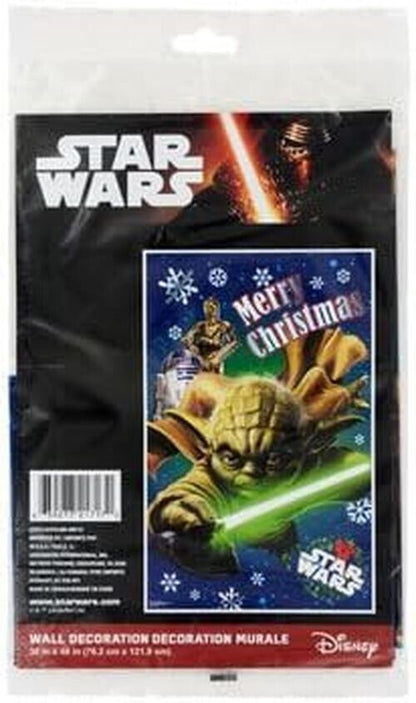Star Wars Yoda - Large Plastic Holiday Wall Mural 30" x 48"