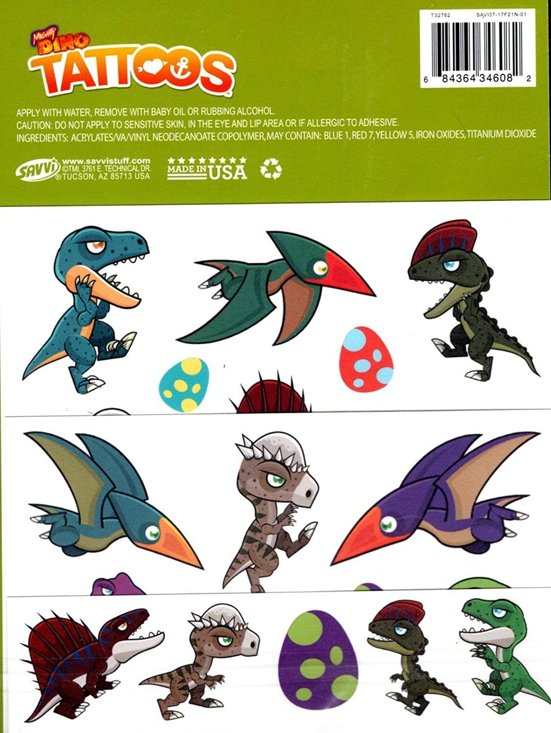 Savvi Dino - Temporary Tattoos - 25 Tattoos