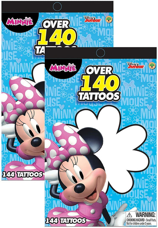 Disney Junior Minnie Mouse Bowtique Over 140 Temporary Tattoos Booklets Set of 2