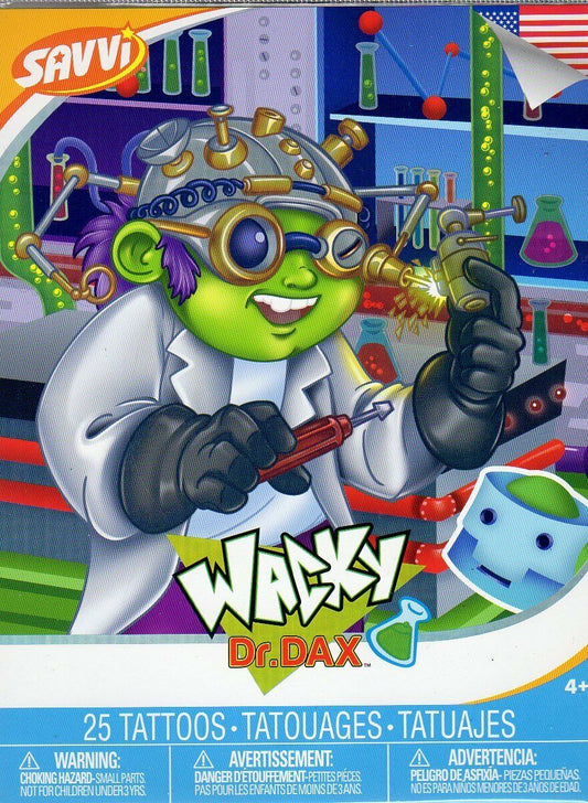 Wacky Dr. Dax - Temporary Tattoos - 25 Tattoos By Savvi