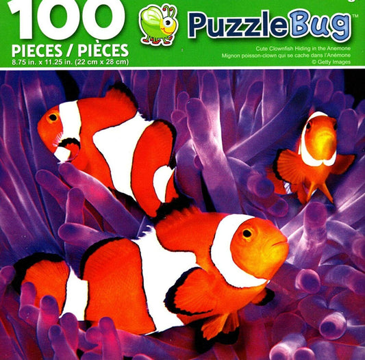 Cute Clownfish Hiding in The Anemone - 100 Piece Jigsaw Puzzle