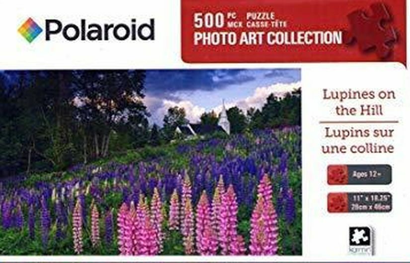 Lupines on the Hill - Polaroid Photo Art Collection - 500 Piece Jigsaw Puzzle