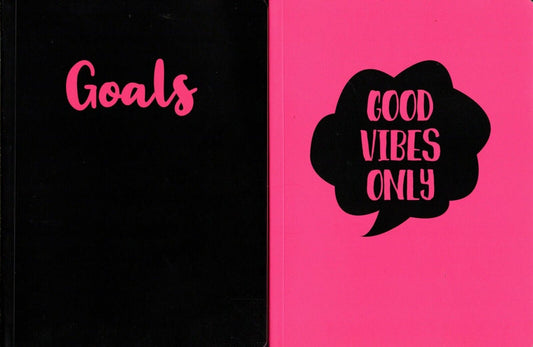 Notebook - Features 120 Blank Pages Inside Journal (Set of 2) v2