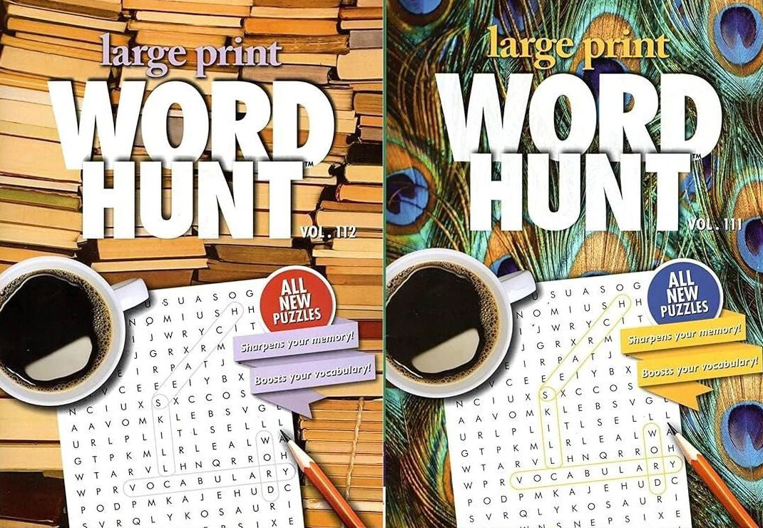Large Print Word Hunt - All New Puzzles - Vol.111,112