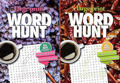 Large Print Word Hunt - All New Puzzles - Vol.109,110