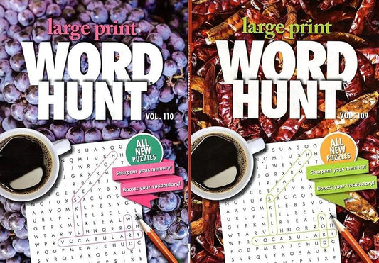 Large Print Word Hunt - All New Puzzles - Vol.109,110