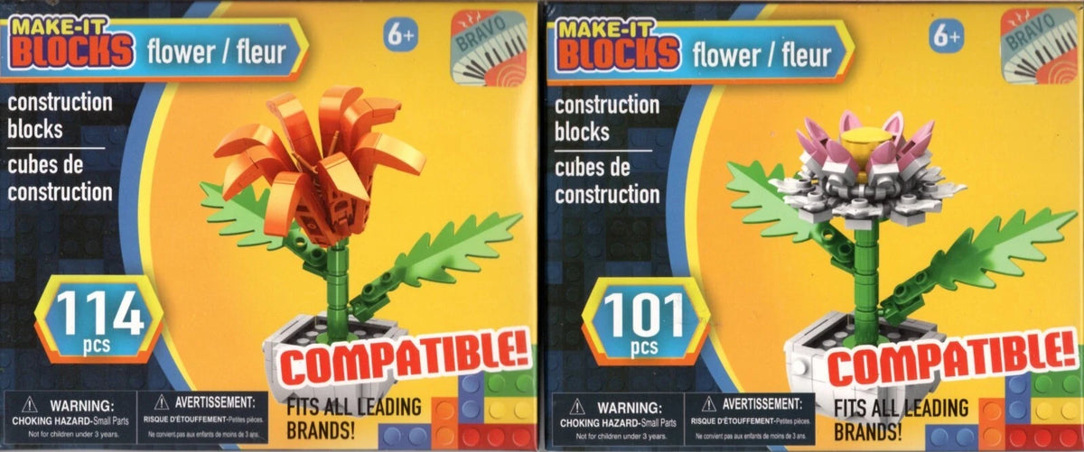 Make It Blocks Round Flower Building Blocks 101 & 114 pieces 6+ (Set of 2)