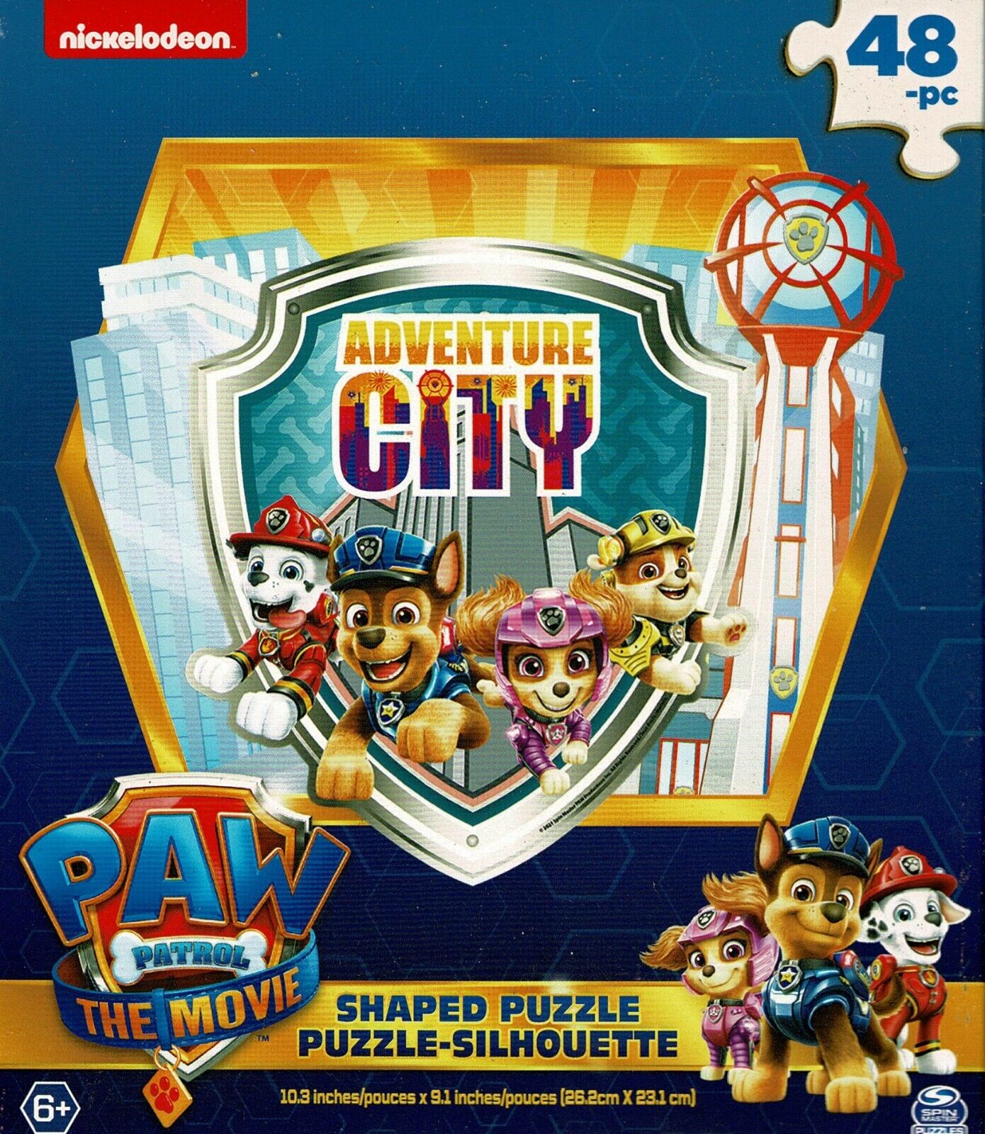 Nickelodeon Paw Patrol Adventure City - 48 Shaped Puzzle