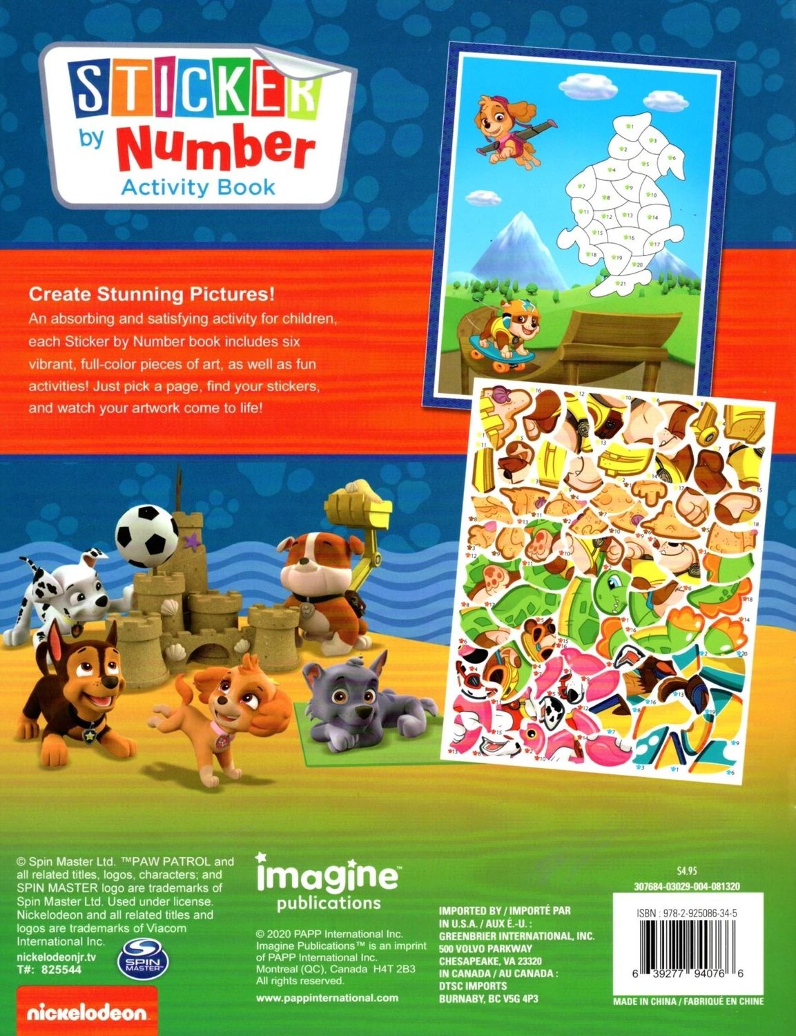 Nickelodeon Paw Patrol - Sticker by Number Activity Book Over 100 + 140 Set of 2