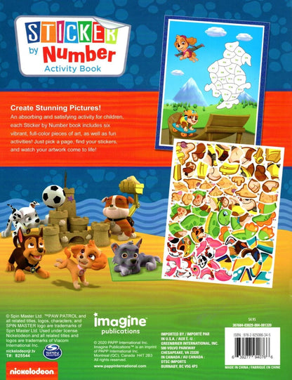 Nickelodeon Paw Patrol - Sticker by Number Activity Book Over 100 + 140 Set of 2