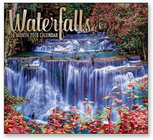 16 Month Wall Calendar 2018 - Waterfalls