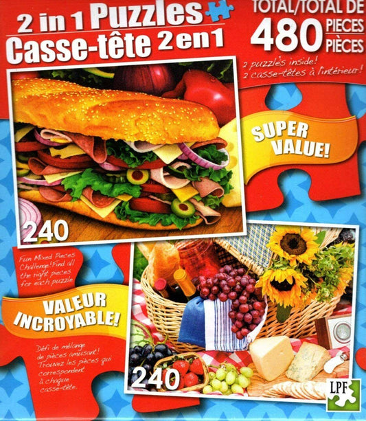 Fully Loaded Sandwich - Summer Picnic - Total 480 Piece 2 in 1 Puzzles