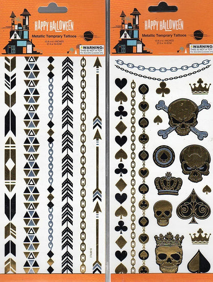 Happy Halloween Temporary Temporary Tattoos - (Bundle 2 Items) V4