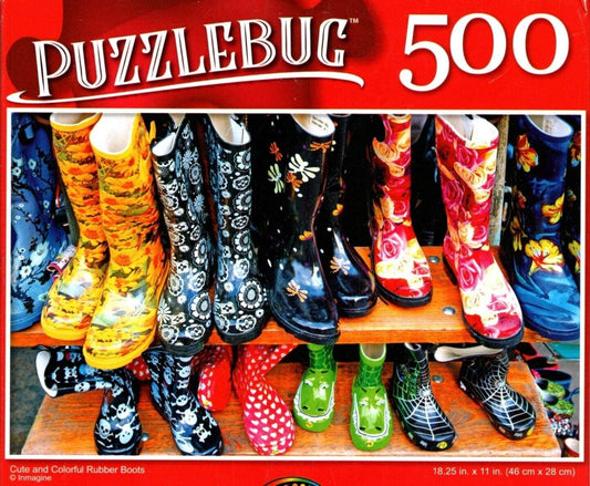 Cute and Colorful Rubber Boots - 500 Pieces Jigsaw Puzzle