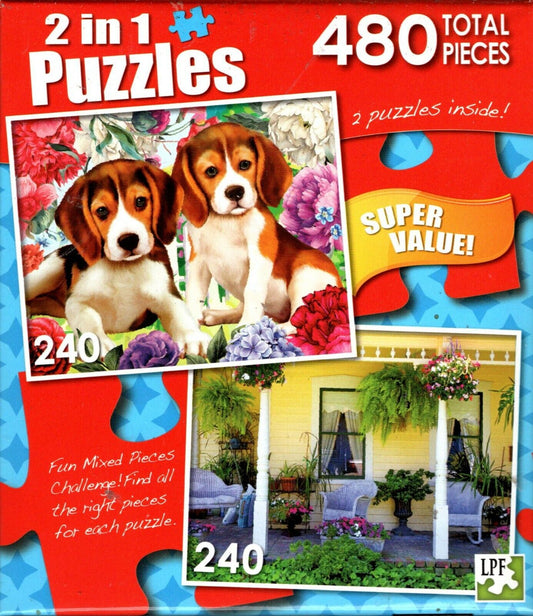 Garden Buddies / Benicia Parch - Total 480 Piece 2 in 1 Puzzles