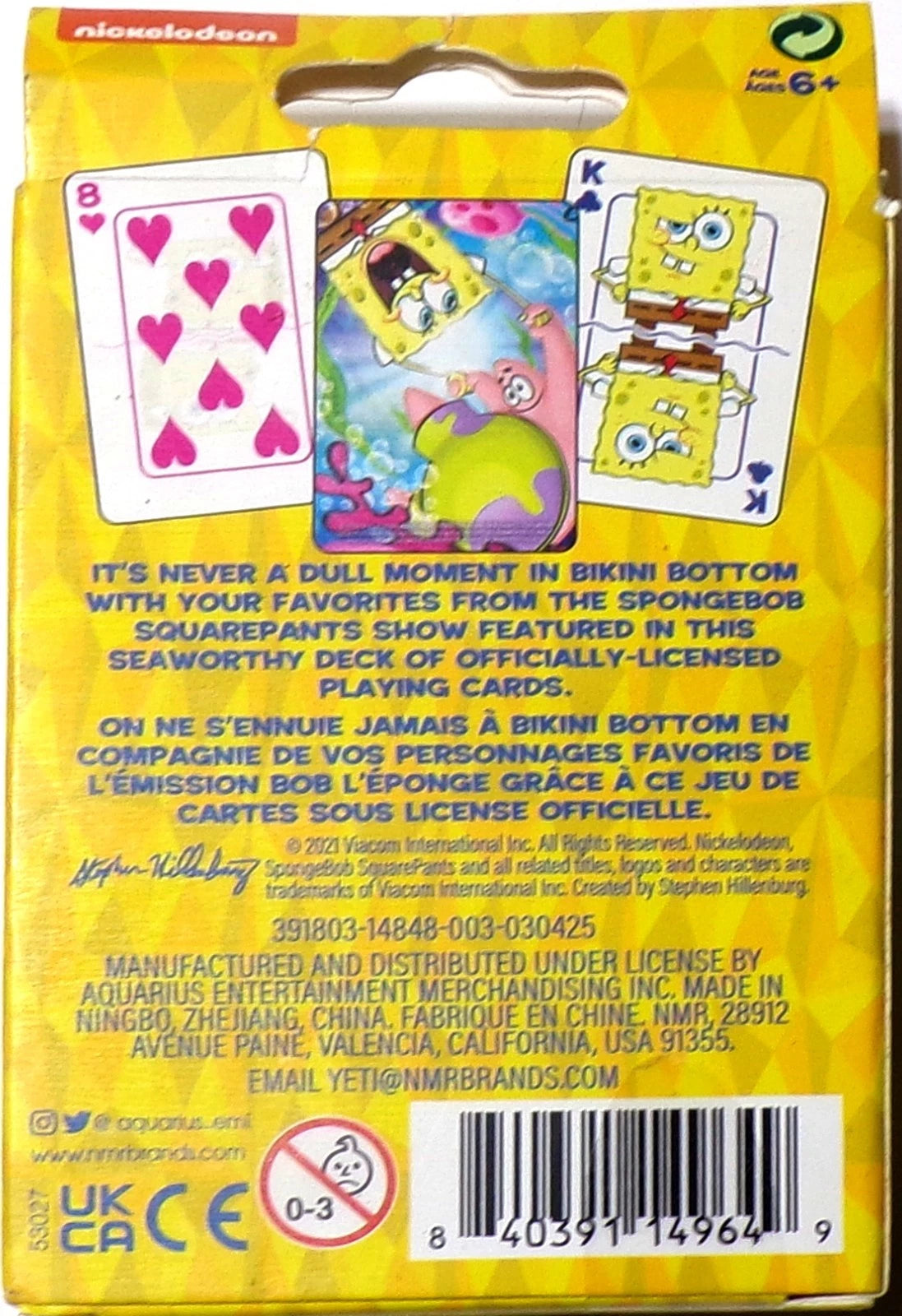 Aquarius Playing Cards - SpongeBob Square Pants & Dr. Seuss (Set of 2)