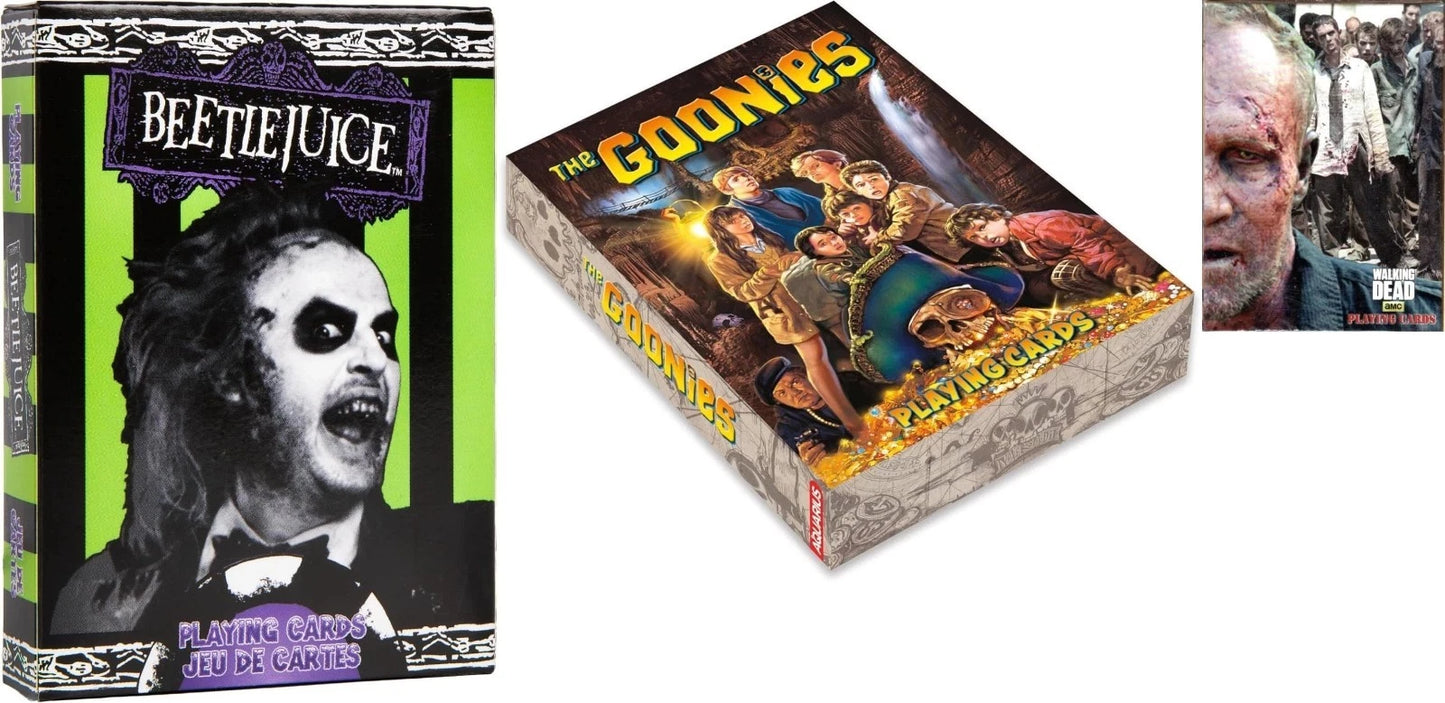 Aquarius Beetlejuice Playing Cards - Beetlejuice, Walking Dead, Goonies (Set)