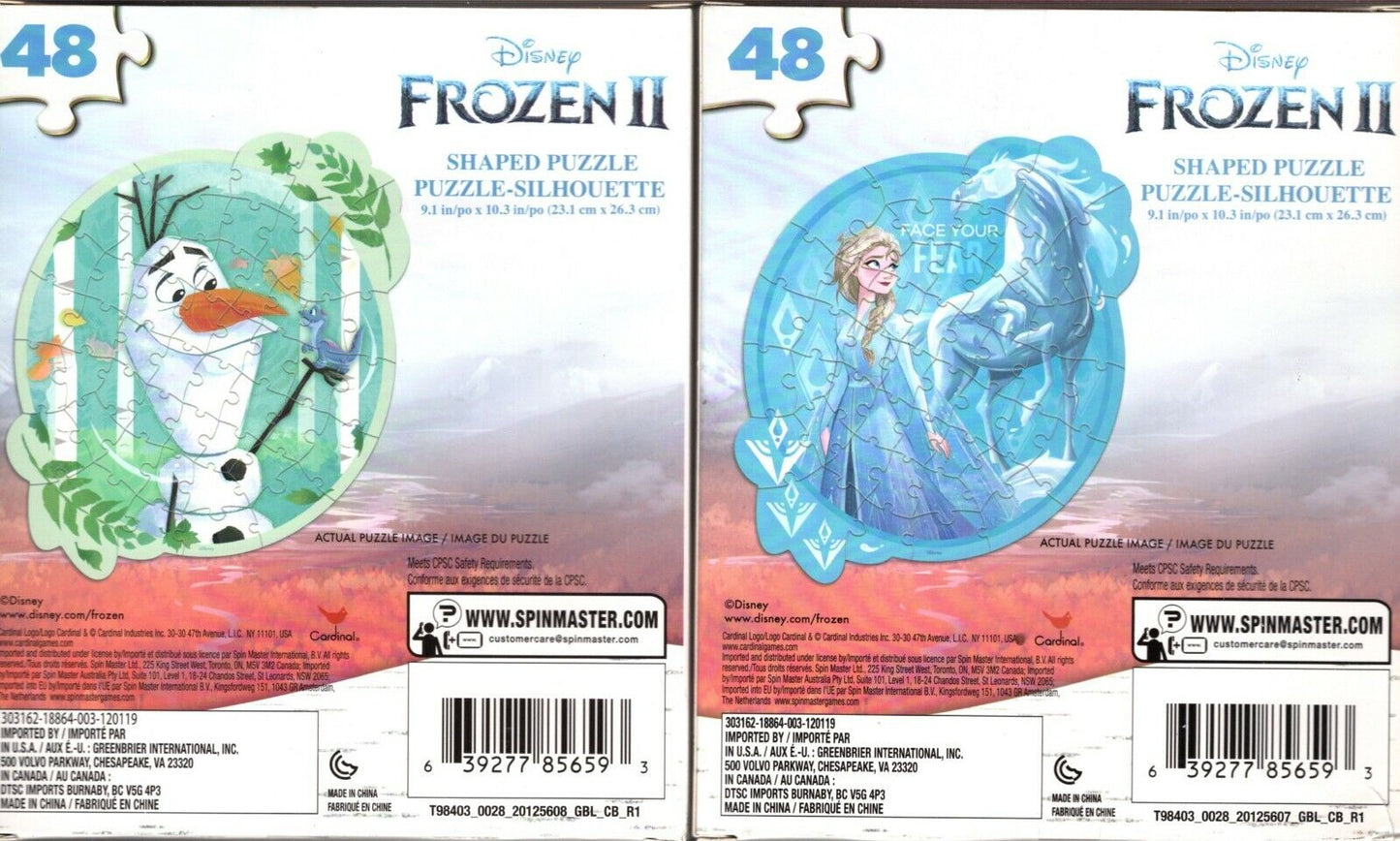 Disney Frozen II - 48 Shaped Puzzle - (Set of 2)