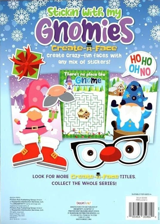 Christmas sticker activities - Cuties & Gnomes - Activity Stickers Books Set