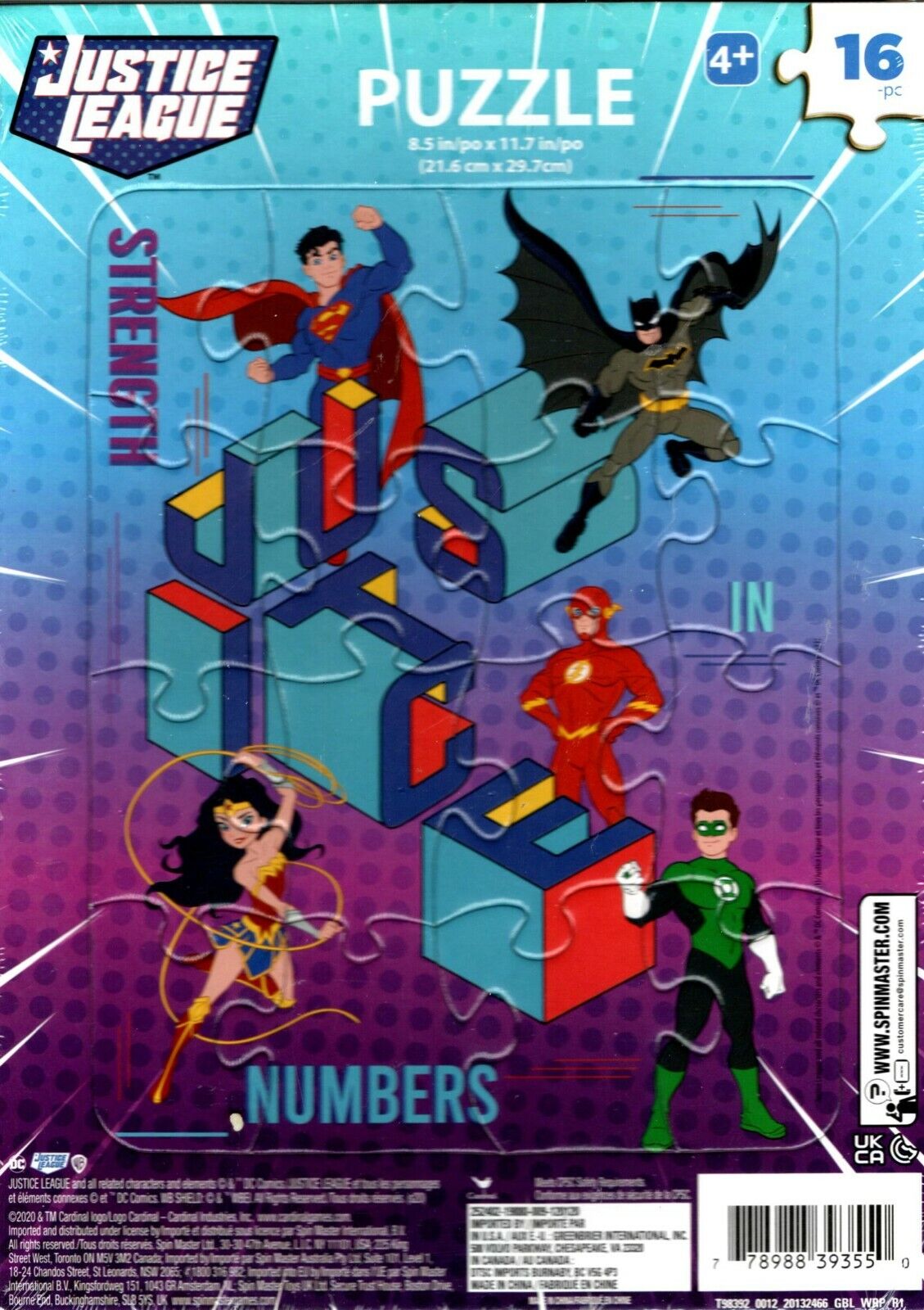 Justice League Multi character - 16 Pieces Jigsaw Puzzle