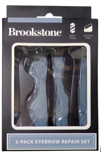 Brookstone 3-Pack Eyebrow Repair, 2 Pack Pointed Tip Scissors, Eyebrow Trimmer