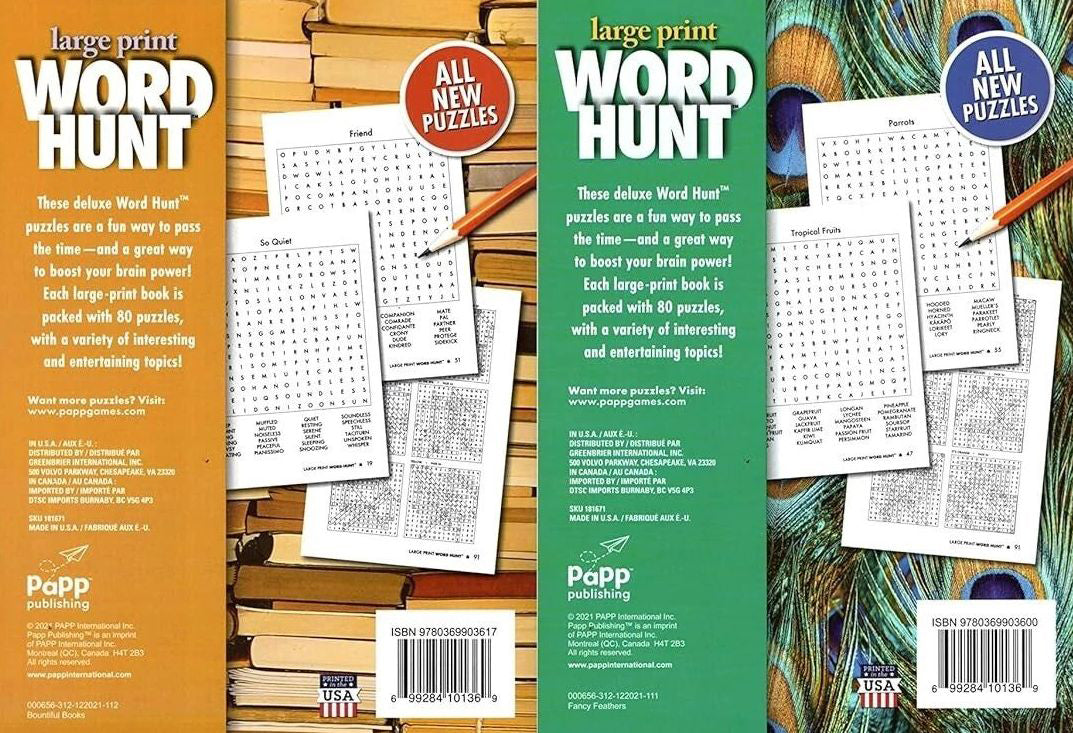 Large Print Word Hunt - All New Puzzles - Vol.111,112