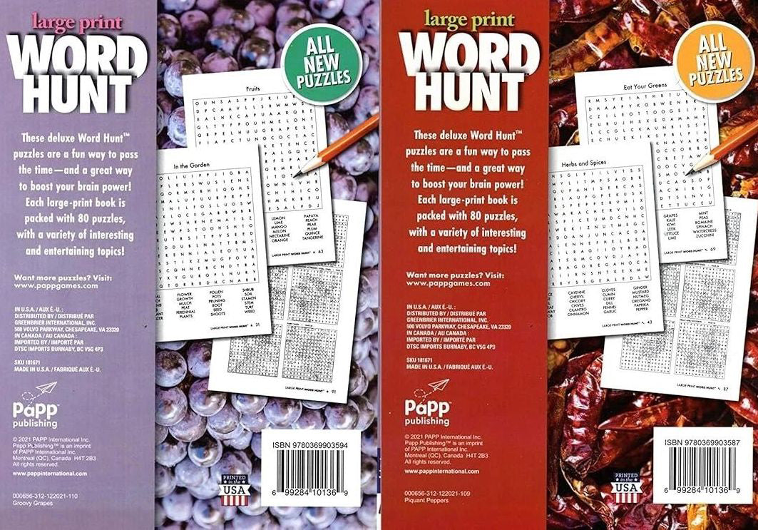 Large Print Word Hunt - All New Puzzles - Vol.109,110