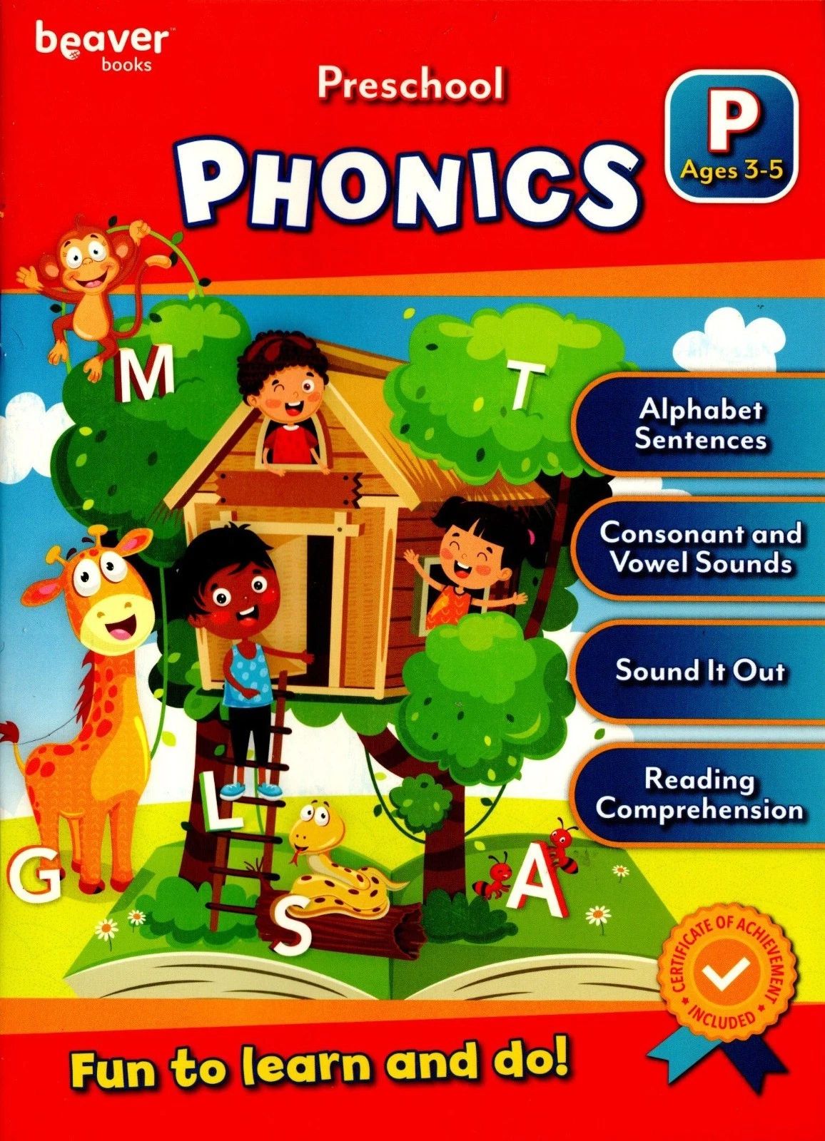 Beaver Pre-School Educational Workbooks - Phonics, Printing, Skills, Math (Set)