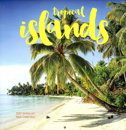 Tropical Islands - 2021 16 Month Wall Calendar - Durable Paper