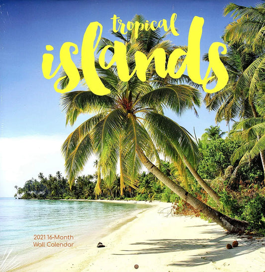 Tropical Islands - 2021 16 Month Wall Calendar - Durable Paper