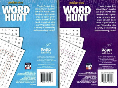 Large Print Word Hunt - All New Puzzles - (Pocket Size) - Vol.73-74