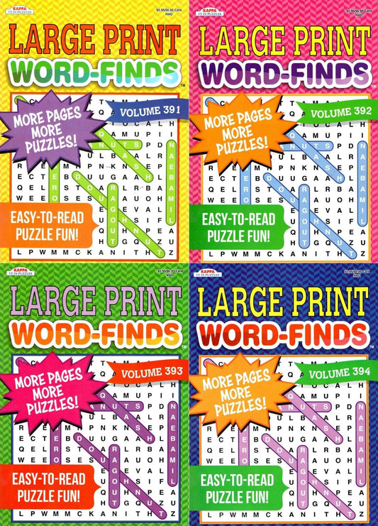 Large Print Word - Finds (All New Puzzles) - Vol.391 - 394 Now 128 Pages (Set of 4 books)