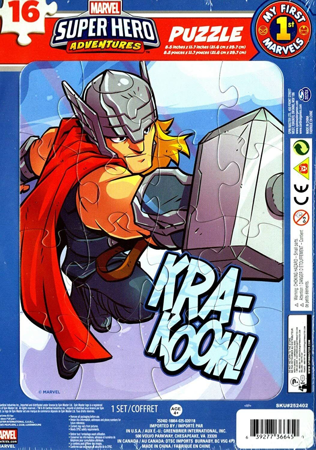 Marvel Super Hero Adventres Krakoom - 16 Pieces Jigsaw Puzzle