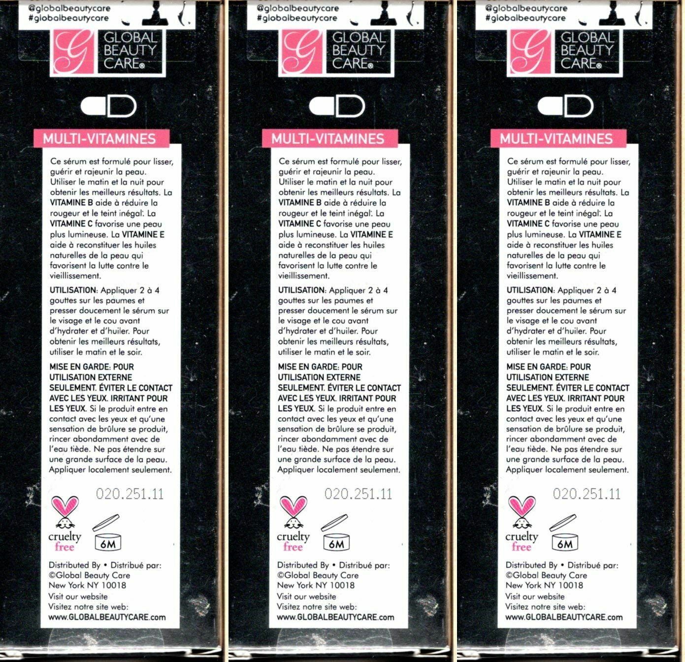 Global Beauty Care Multi-Vitamin Serum Vitamins B, C, E 1fl oz 30ml (Set of 3)