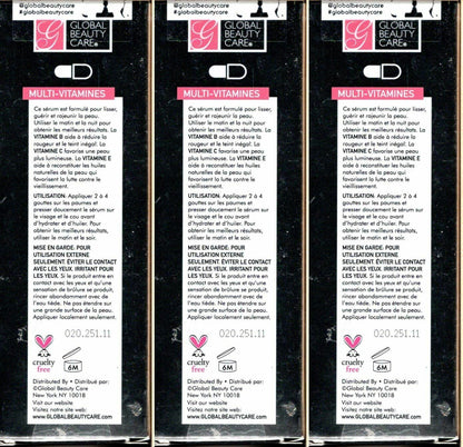Global Beauty Care Multi-Vitamin Serum Vitamins B, C, E 1fl oz 30ml (Set of 3)