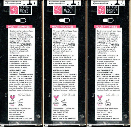 Global Beauty Care Multi-Vitamin Serum Vitamins B, C, E 1fl oz 30ml (Set of 3)