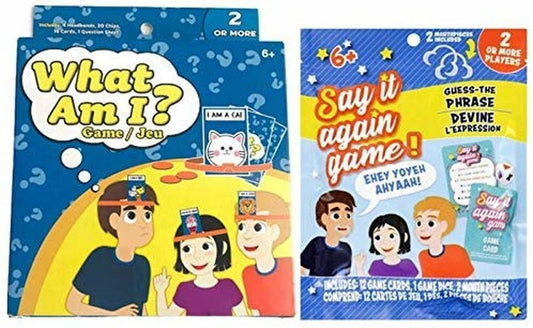 SAY IT Again (Guess -The Phrase) & What AM I Card Games (2 Games) 2 OR More Play