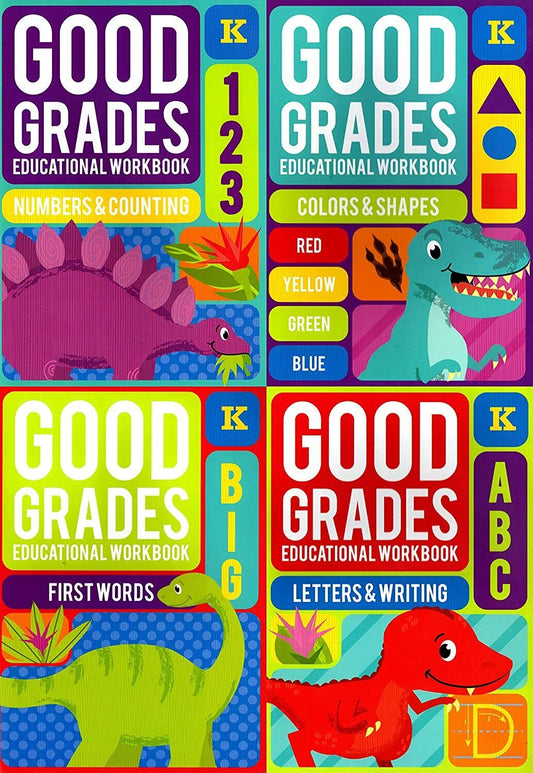 Good Grades Kindergarten Educational Workbooks - Set of 4 Books - v3