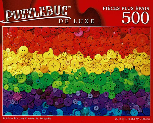 Rainbow Buttons - 500 Pieces Deluxe Jigsaw Puzzle
