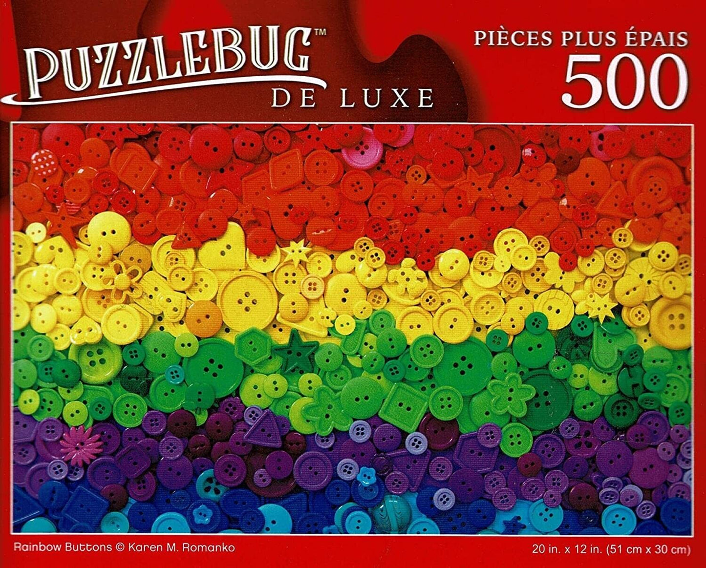 Rainbow Buttons - 500 Pieces Deluxe Jigsaw Puzzle