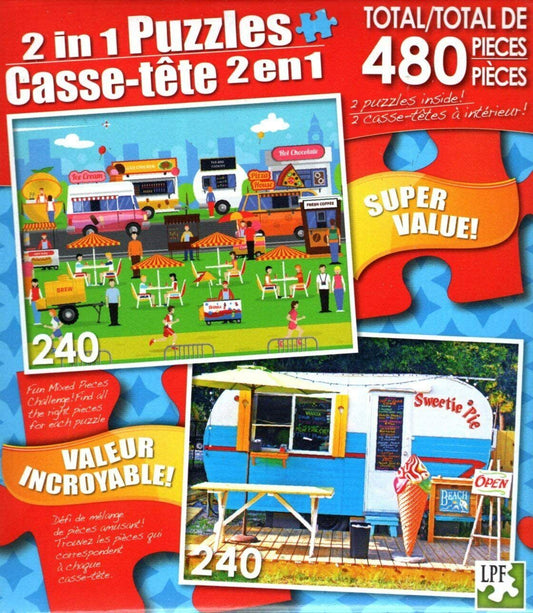 Summer Day - Ice Cream Trailer - Total 480 Piece 2 in 1 Puzzles