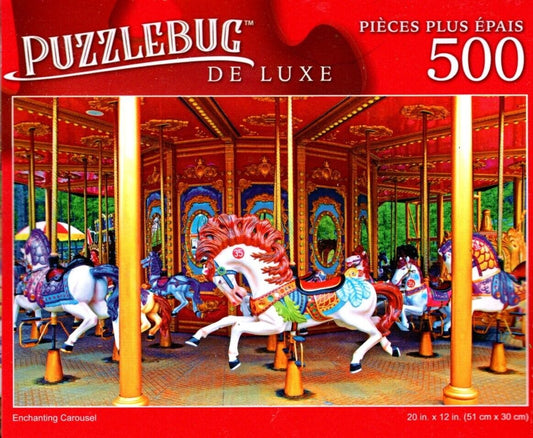 Enchanting Carousel - 500 Pieces Deluxe Jigsaw Puzzle