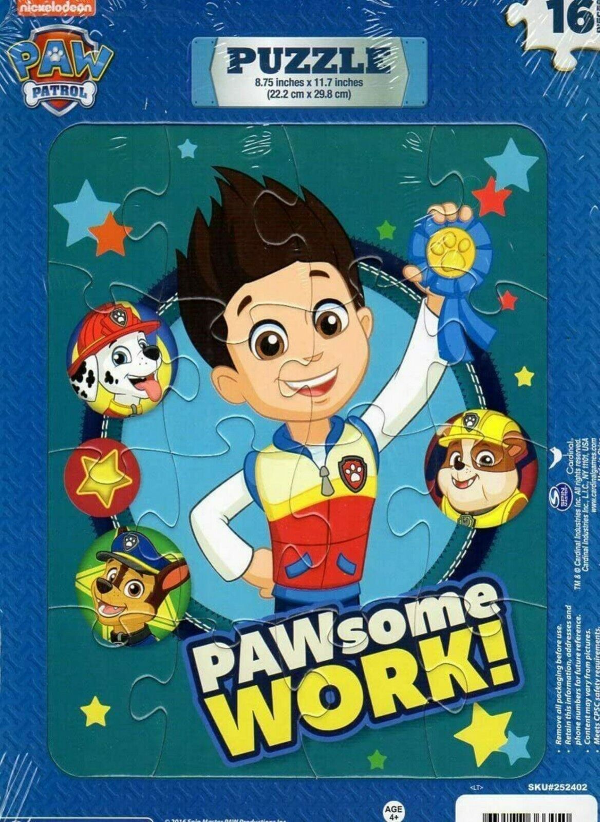 Nickelodeon Paw Patrol - 16 Pieces Jigsaw Puzzle (Set of 2)
