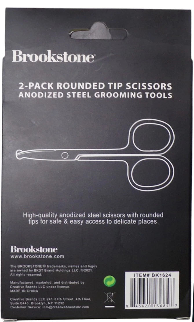 Brookstone 3-Pack Eyebrow Repair, 2 Pack Pointed Tip Scissors, Eyebrow Trimmer