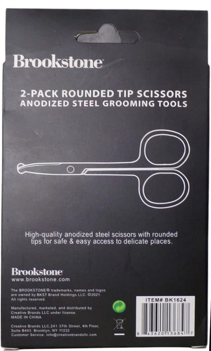 Brookstone 3-Pack Eyebrow Repair, 2 Pack Pointed Tip Scissors, Eyebrow Trimmer