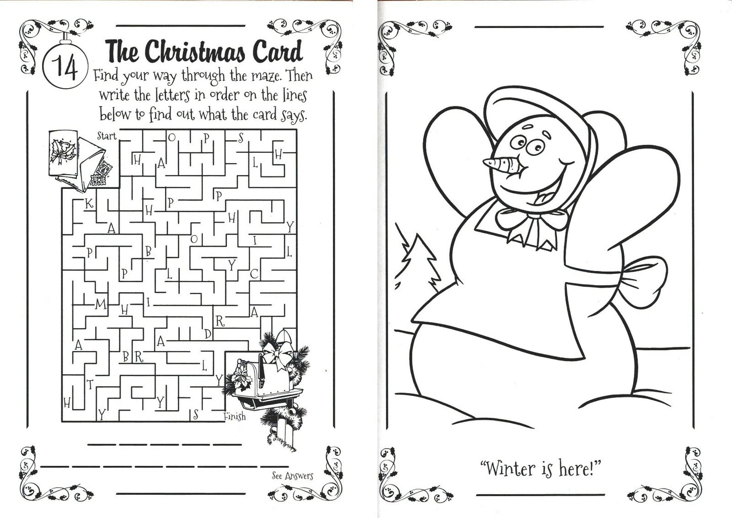 Christmas Edition Holiday Jumbo Coloring Book ~ My Wish List & Penguin Presents