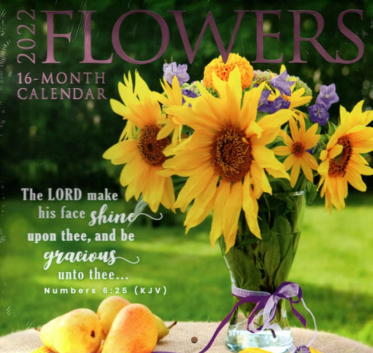 2022 16 Month Wall Inspiration Calendar - Flowers